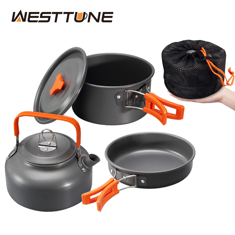 Outdoor Camping Food - WESTTUNE Camping Cookware Kit Aluminum Outdoor