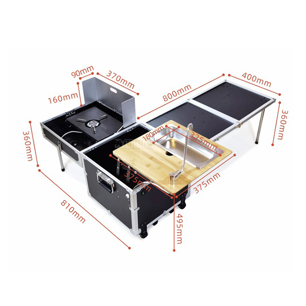 Outdoor Camping Cooking Table - Outdoor movable kitchen Cooking box Storage