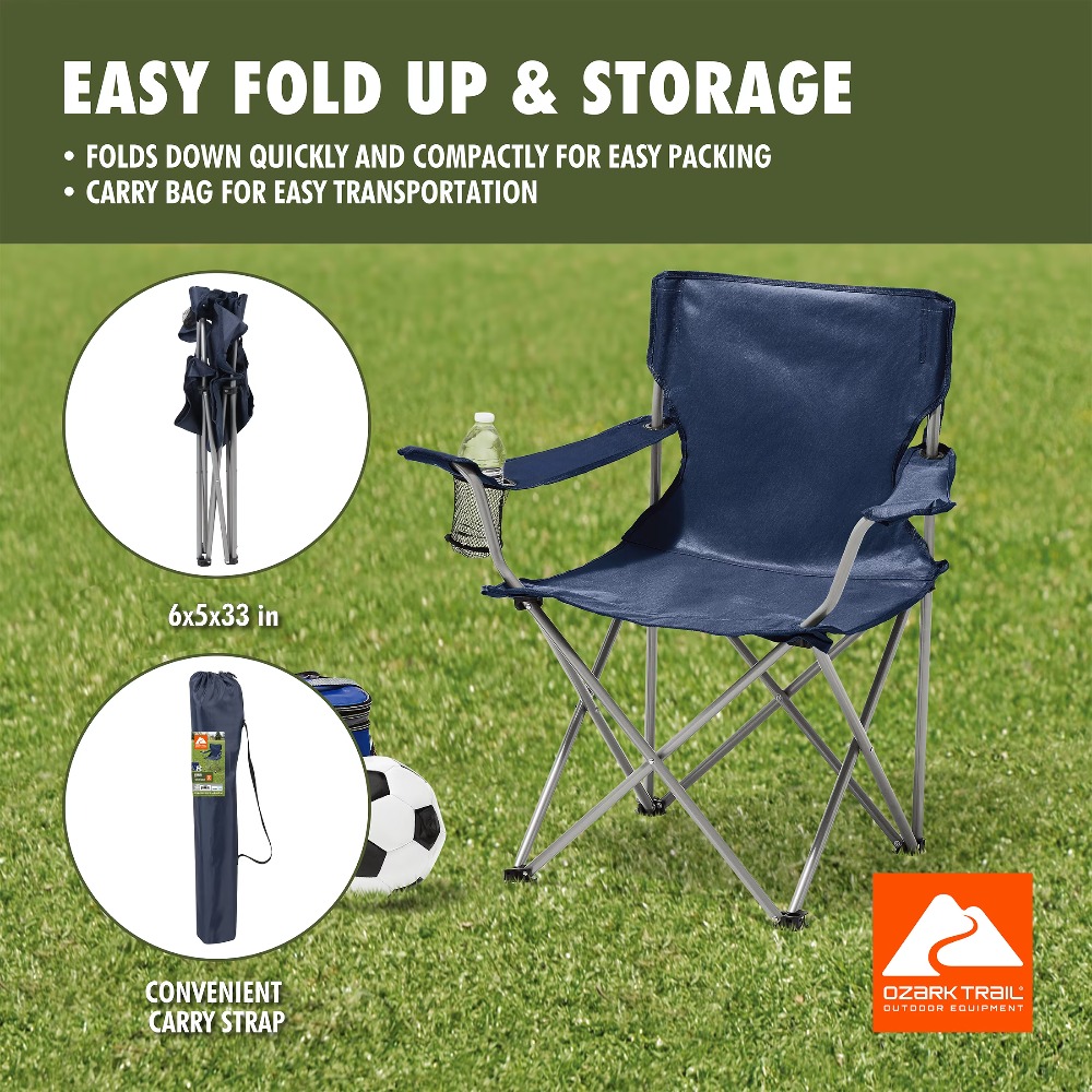 Camping Quad - Portable Folding Camping Chair with Cup