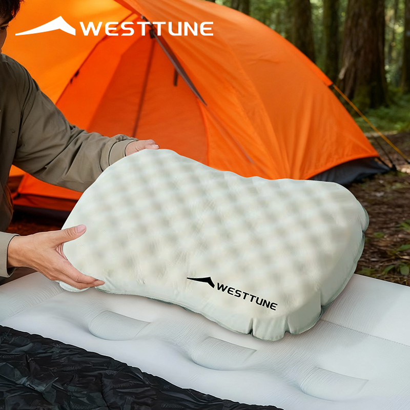 Camp Pillow Compressible - WESTTUNE Camping Inflatable Pillow Portable Compressible