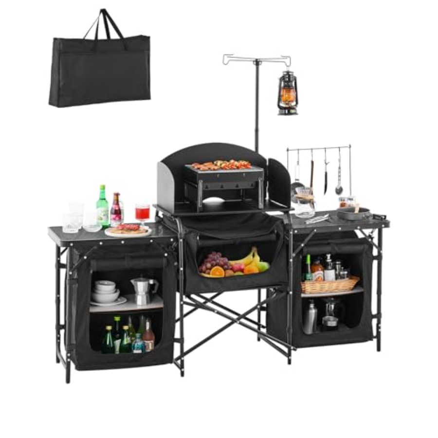 Outdoor Camping Cooking Table - Camping Kitchen Table, Outdoor Camp Cooking