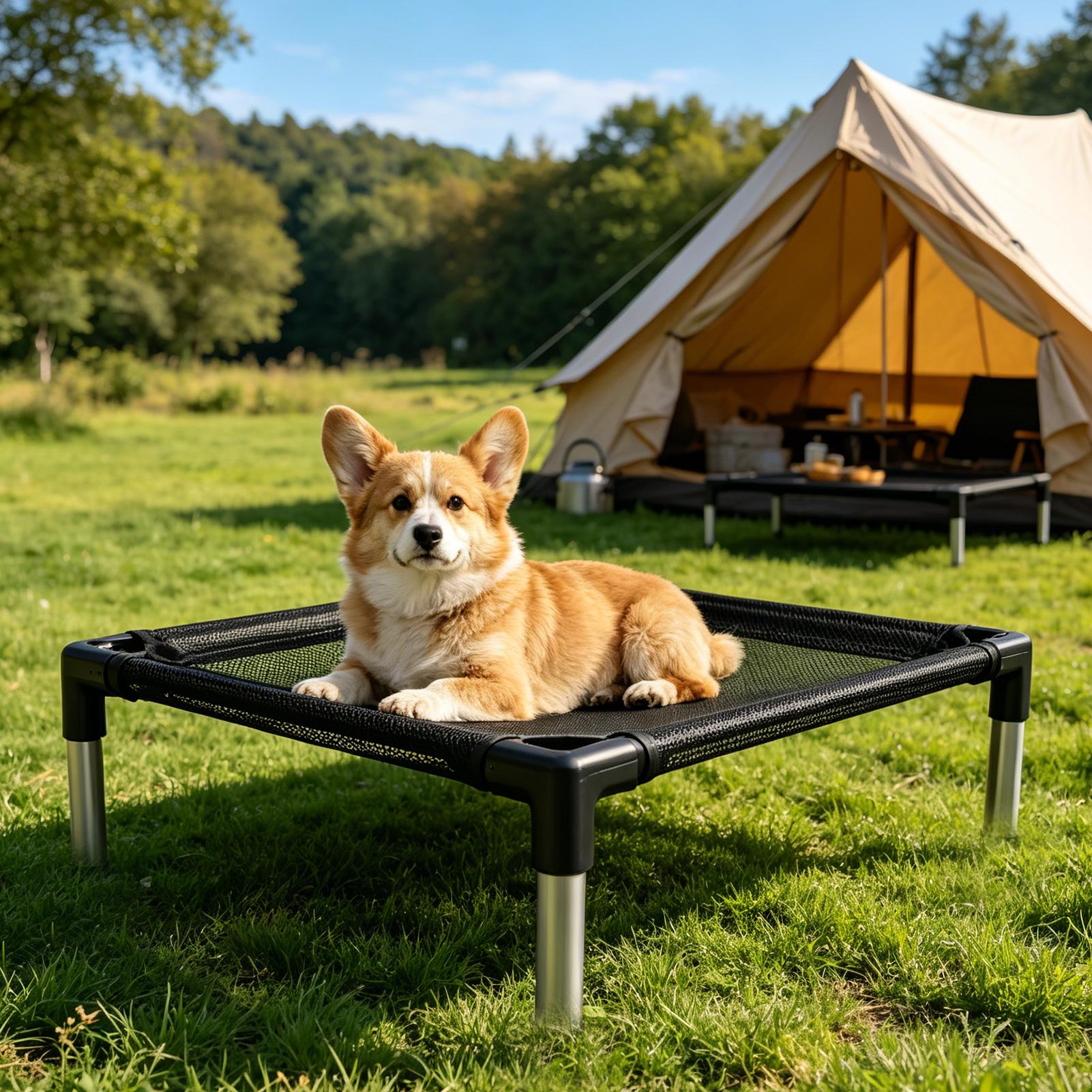 Outdoor Camping Dog Bed - Elevated Dog Bed Breathable Mesh Washable