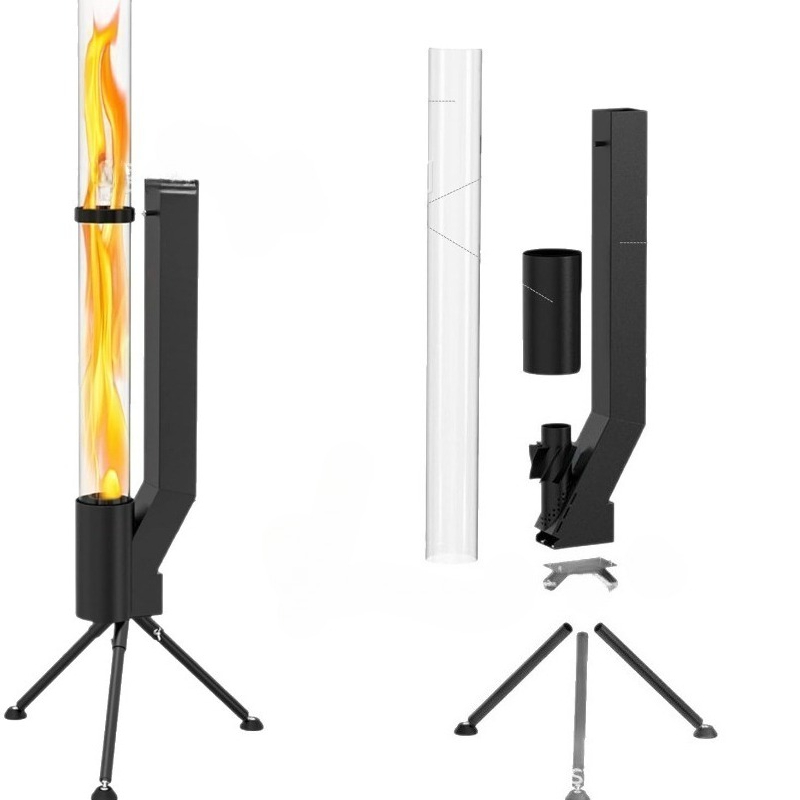 Outdoor Camping Winter - Vertical Rocket Stove - Bazooka Wood