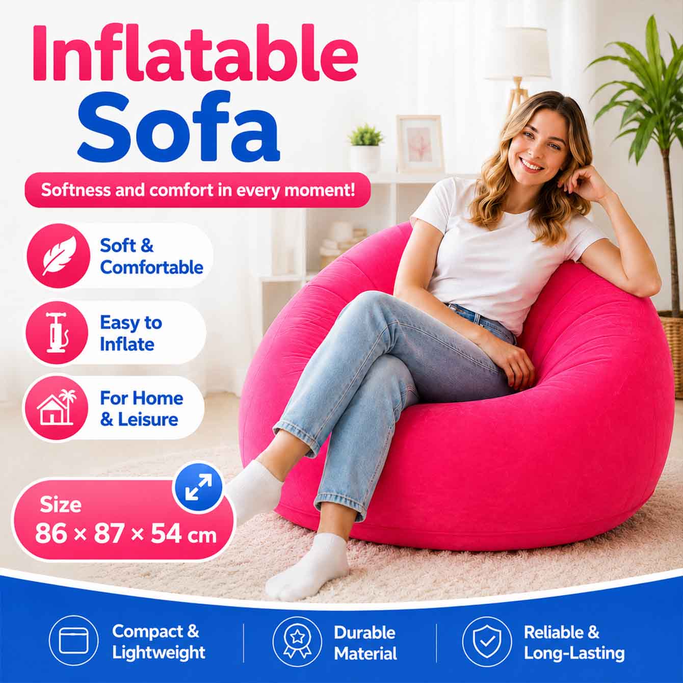 1PC Inflatable Bean Bag Chairs - Outdoor Camping Couch review and price