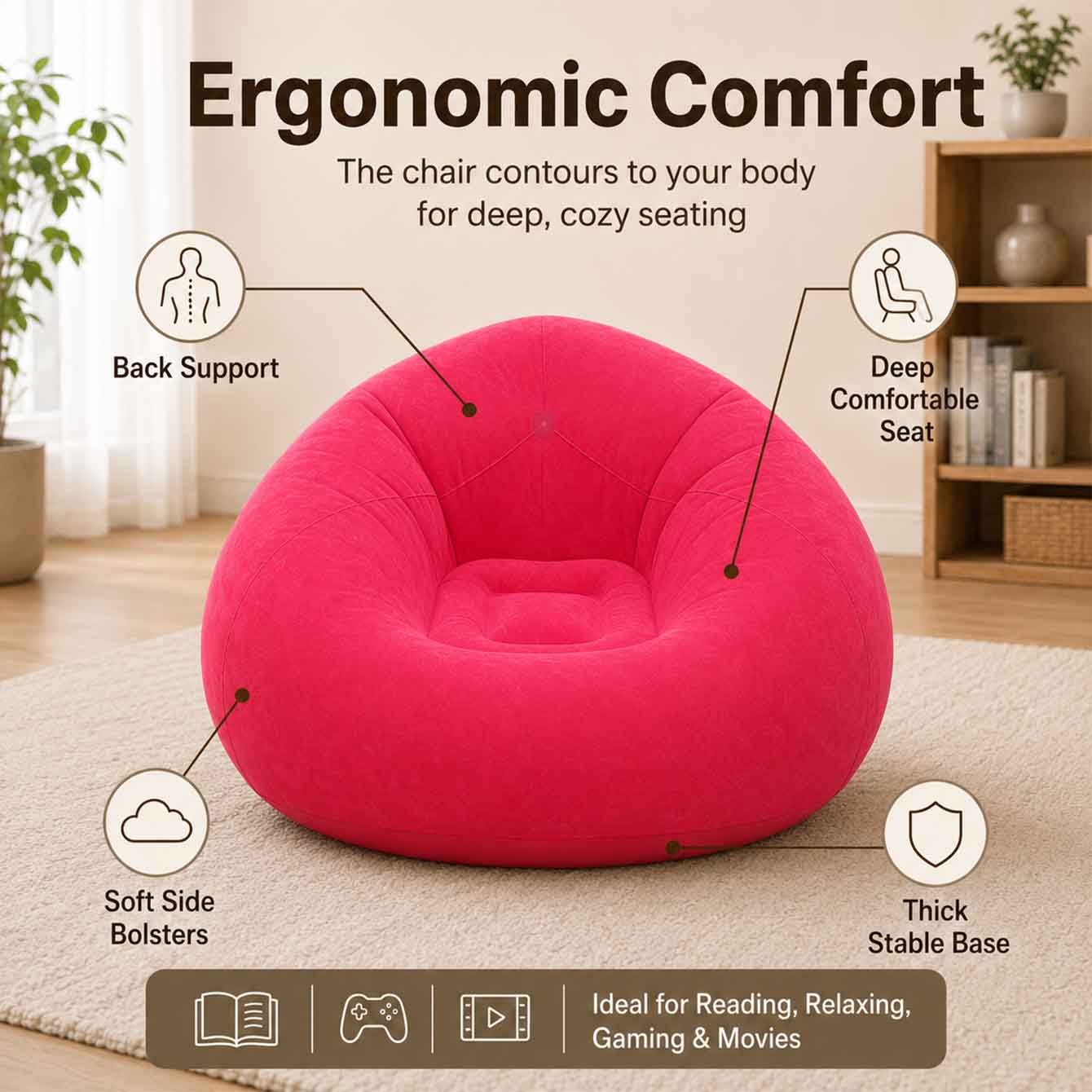 1PC Inflatable Bean Bag Chairs - Outdoor Camping Couch review and price