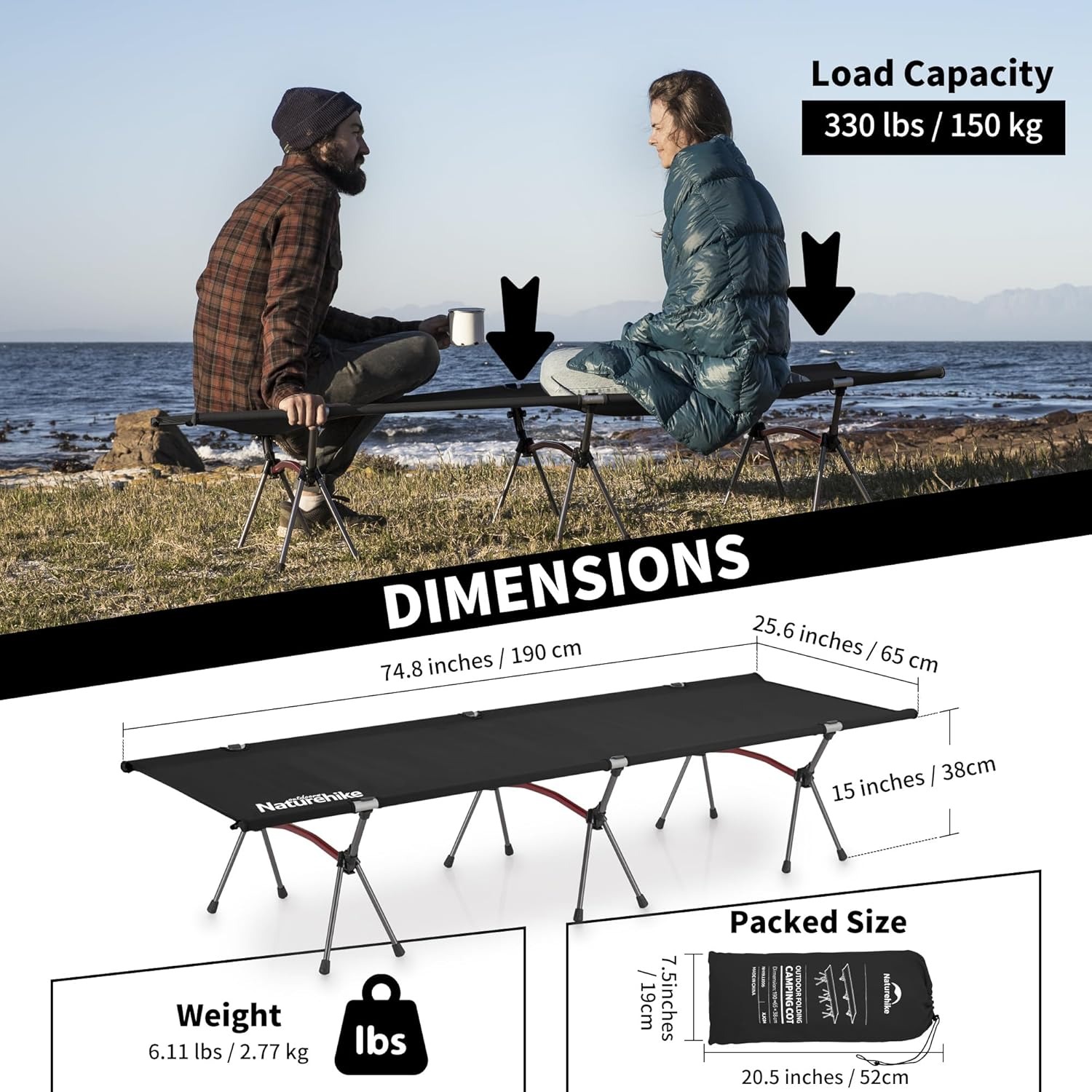 Naturehike Folding Camping Cot - Outdoor Camping Couch review and price