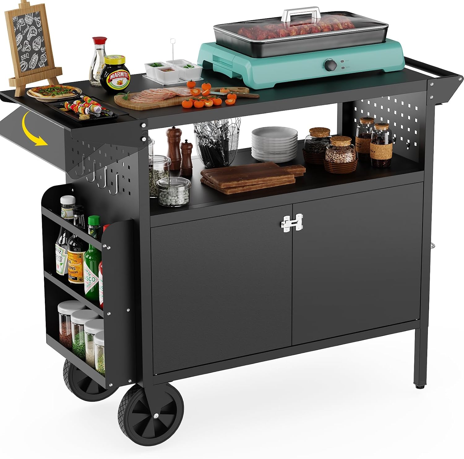 Outdoor Grill Cart Table With  - Outdoor Camping Food review and price