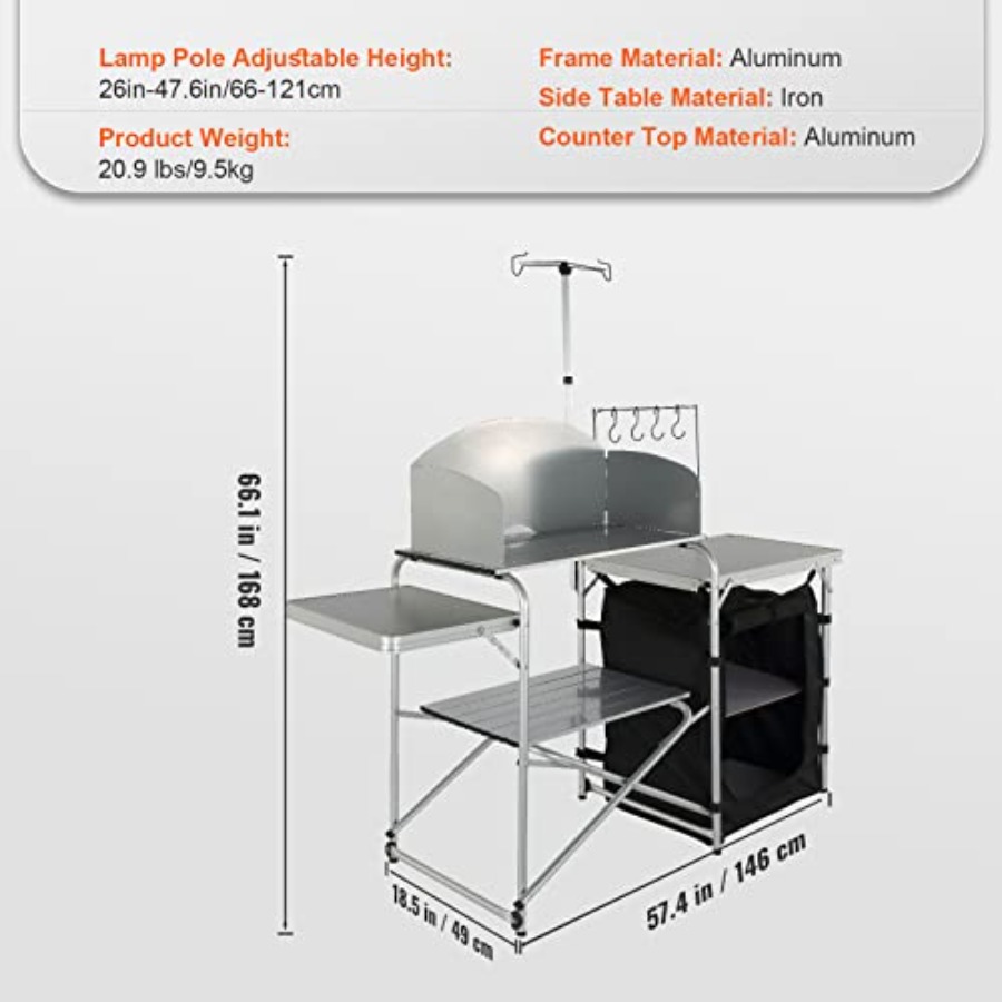 Camping Kitchen Table, Folding - Outdoor Camping Cooking Table review and price