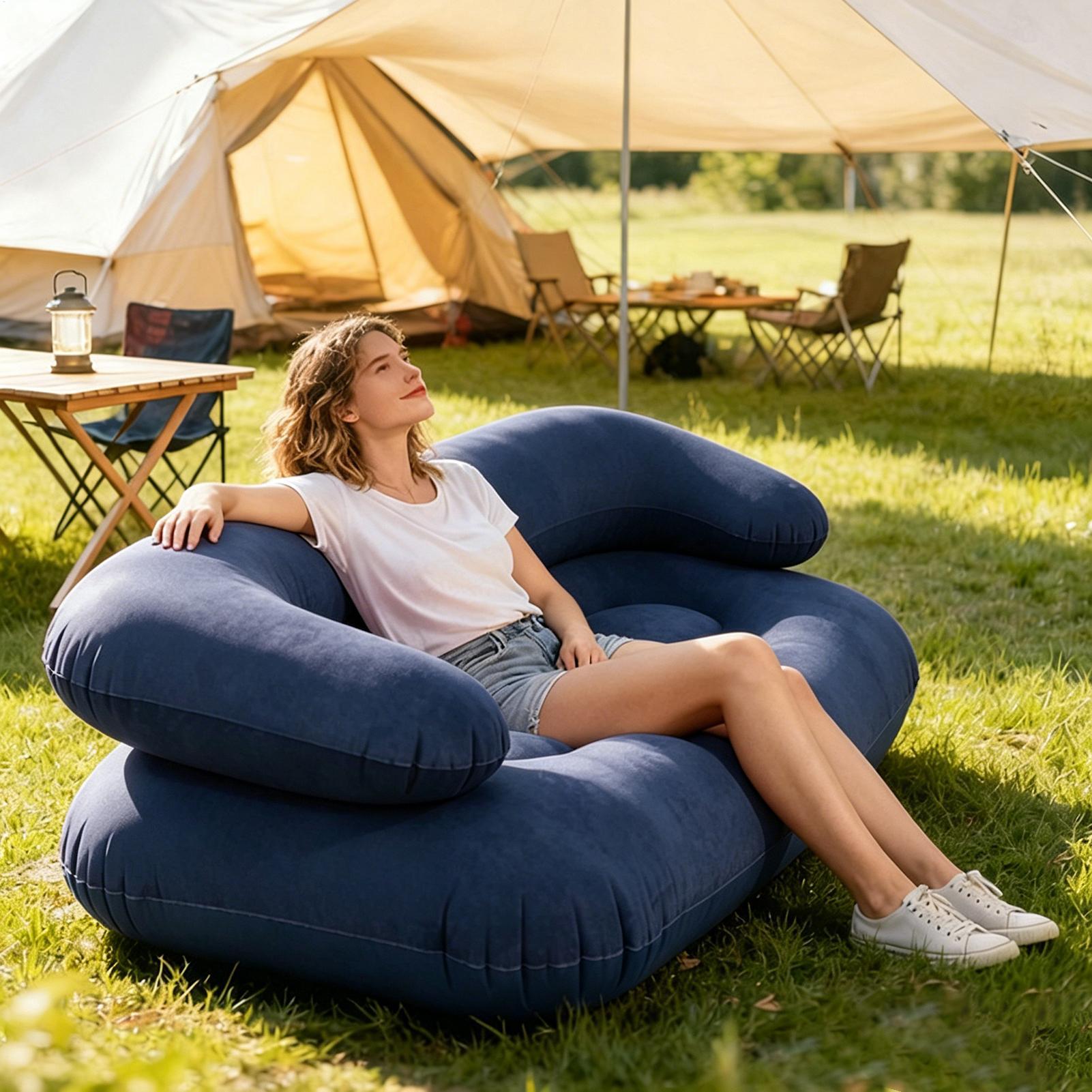 Double Inflatable Air Sofa Two - Outdoor Camping Couch review and price