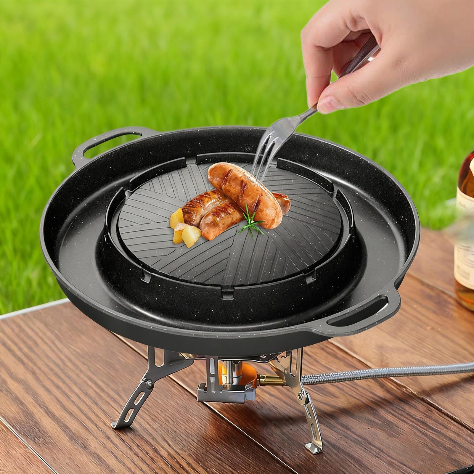 2-in-1 Grill & Hot Pan for Sto - Outdoor Camping Cooking Table review and price