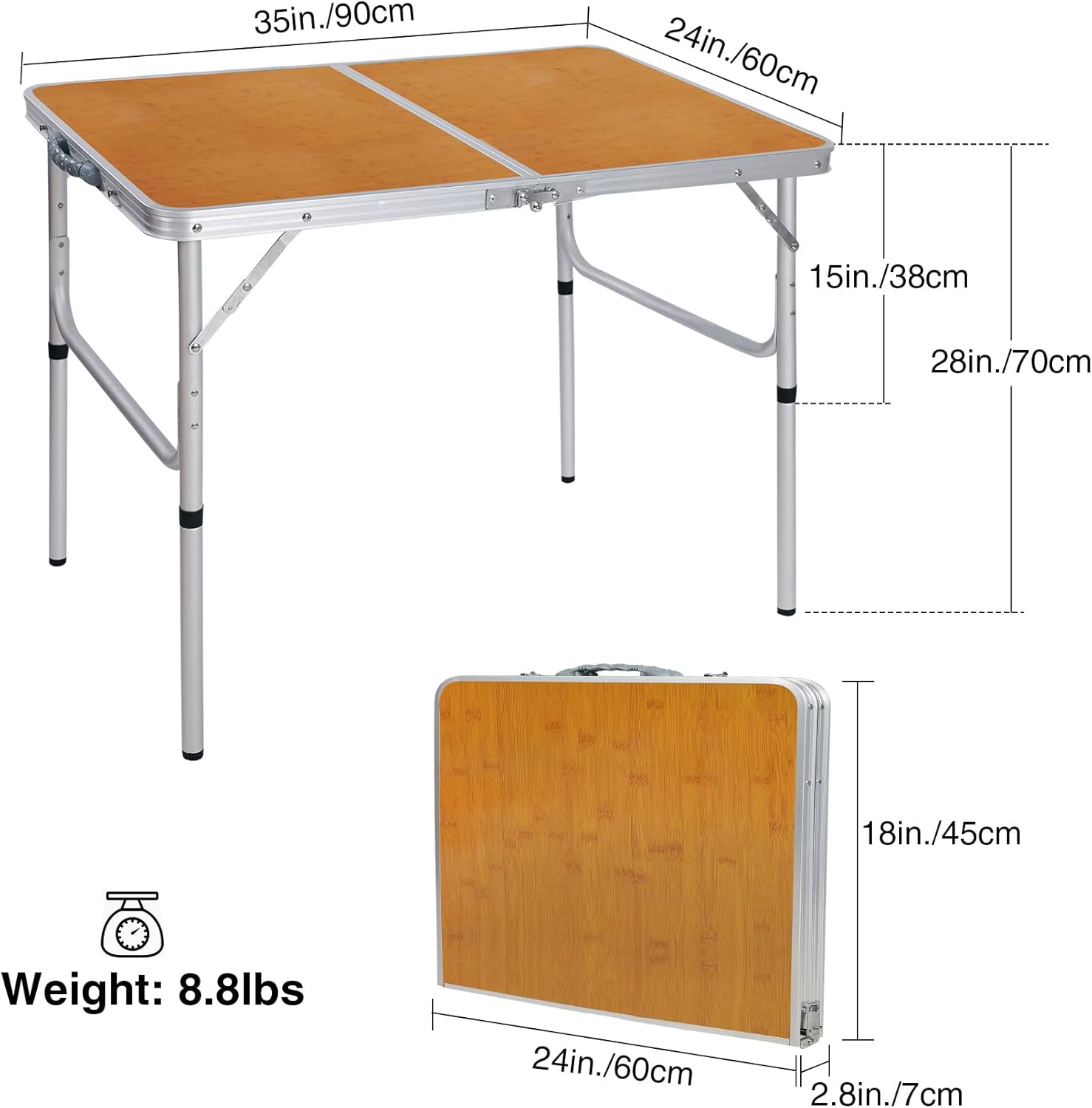 Adjustable Height 35x24-Inch F - Outdoor Camping Cooking Table review and price