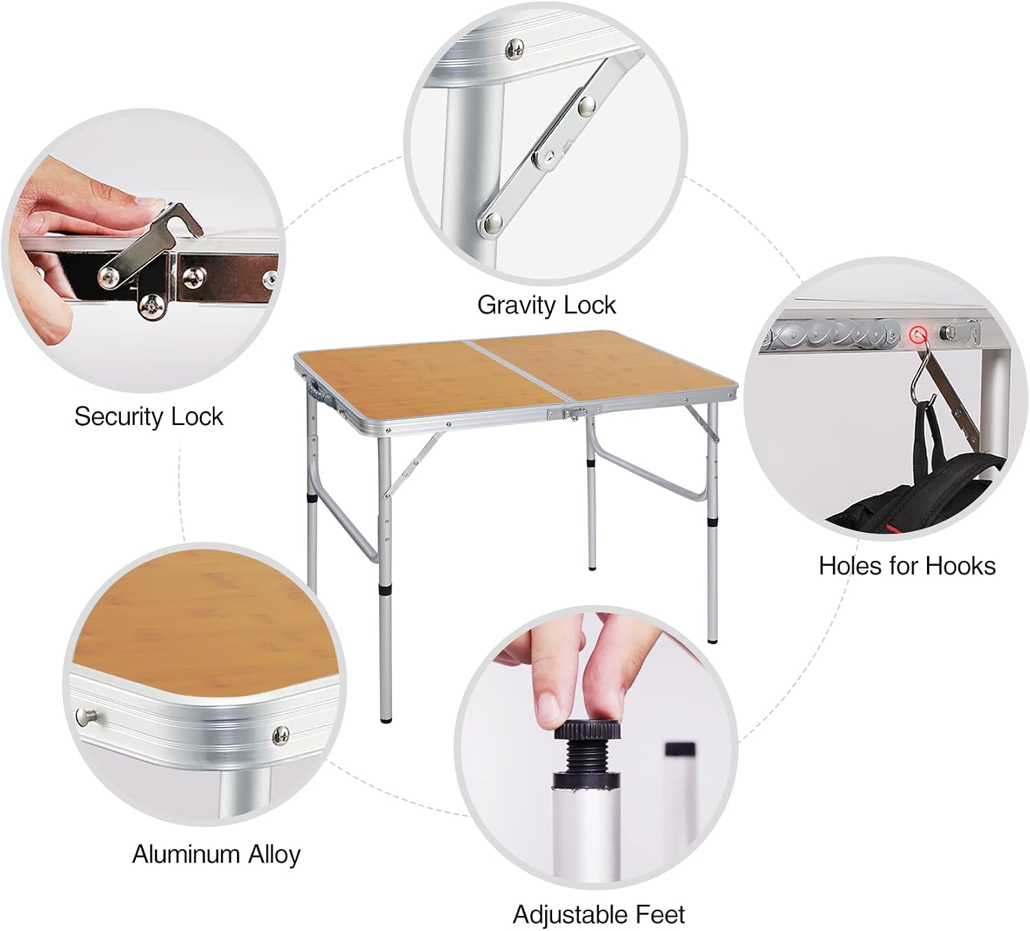 Adjustable Height 35x24-Inch F - Outdoor Camping Cooking Table review and price