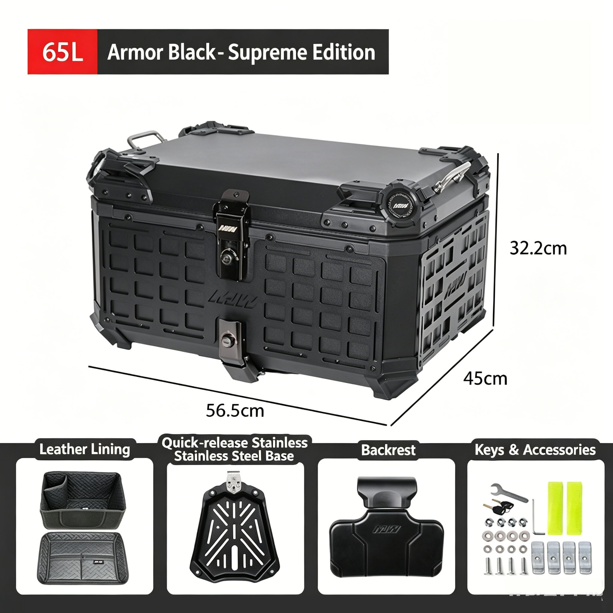 65L Motorcycle Rear Top Box Mo - Camping Quad review and price