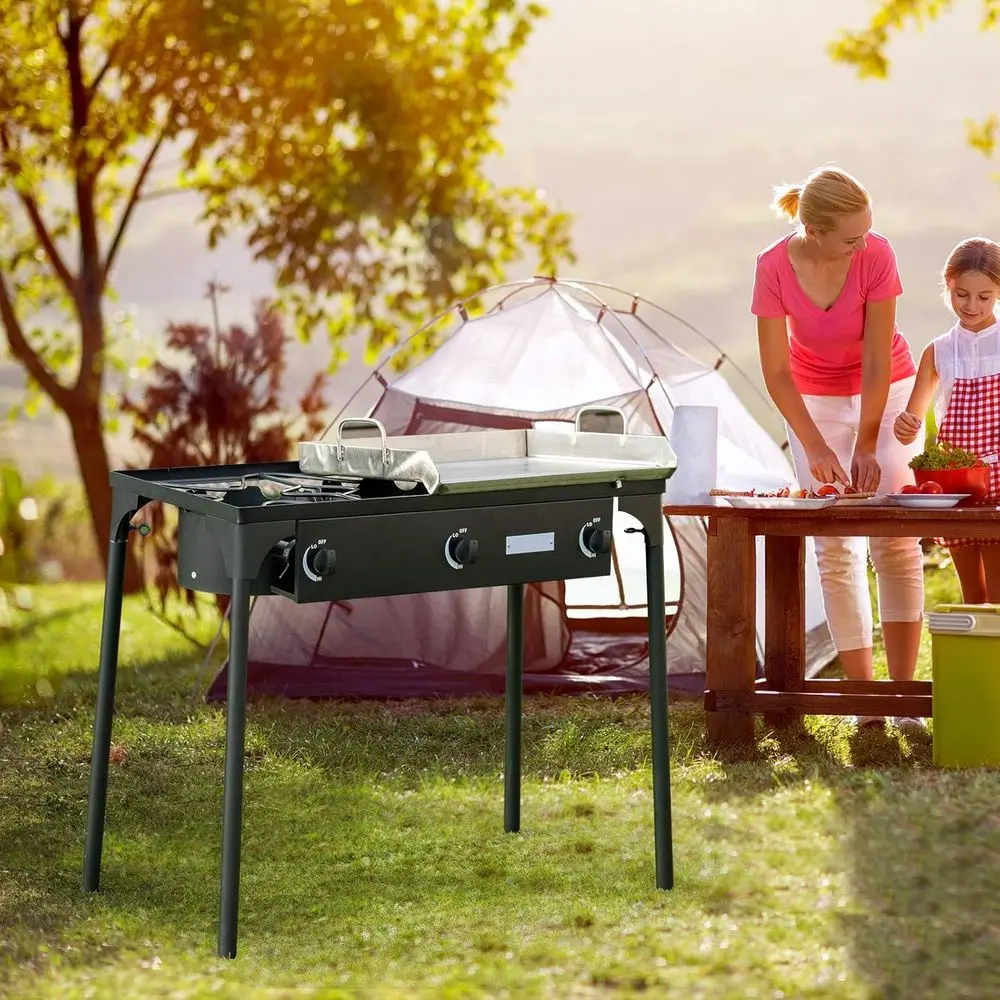 Portable 3-Burner Propane Gas  - Outdoor Camping Gas Stove review and price