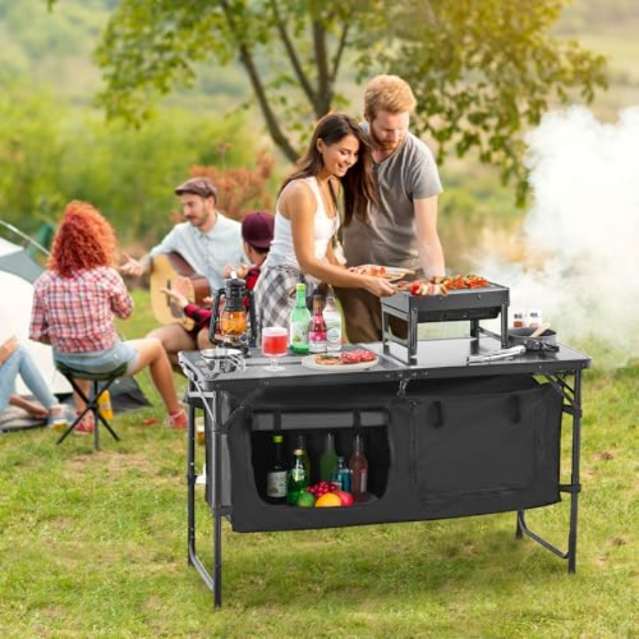 Camping Kitchen Table, Folding - Outdoor Camping Cooking Table review and price